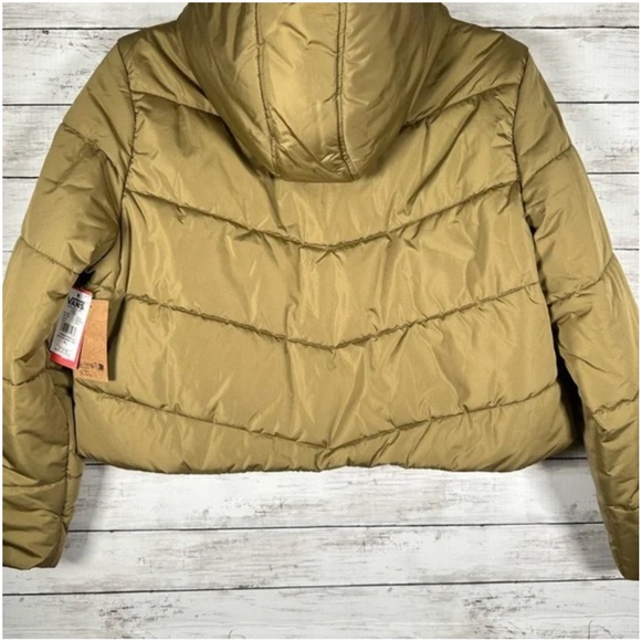 VANS Cropped Hooded Puffer MTE Foundry Jacket Olive Green XL NWT $110 - Picture 2 of 5